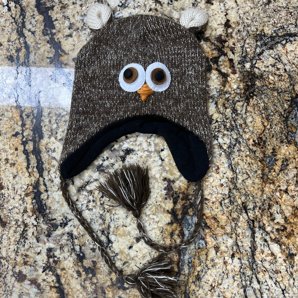 Adorable winter Owl beanie with Pom Poms